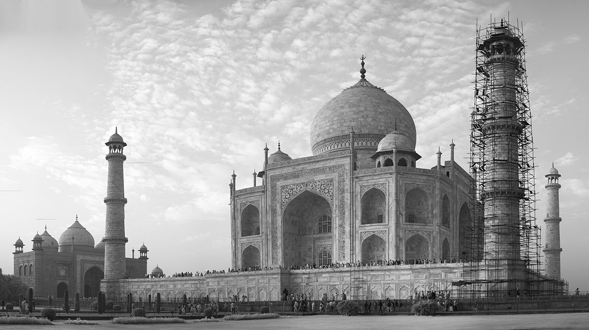 Infrared Panoramic Photo of Taj Mahal.
